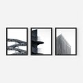 Zestaw obrazy w ramie, plakaty - architektura, budynki, minimalizm - rama czarna