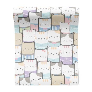 Tapeta - dziecięca, koty, ilustracja, tło