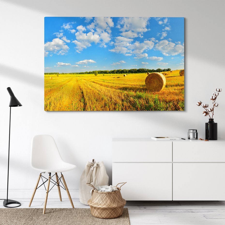 Obraz na płótnie - pola, niebo, krajobraz