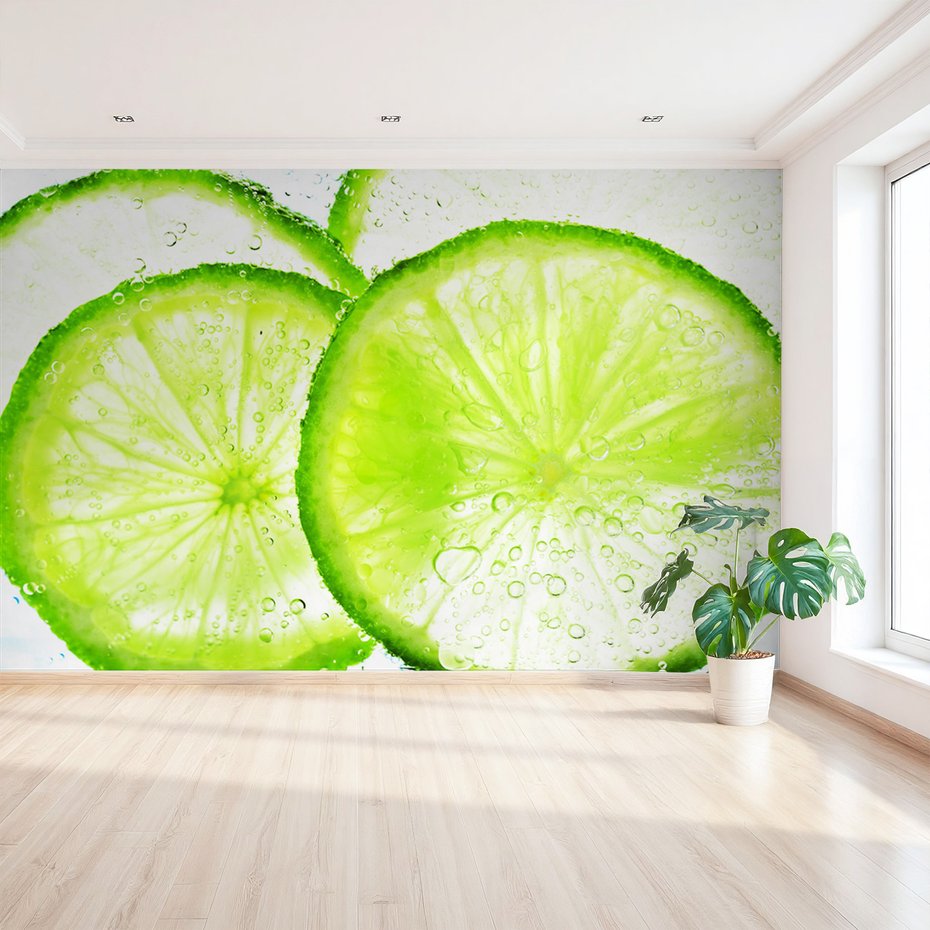 Fototapeta - limonka, plasterki, woda