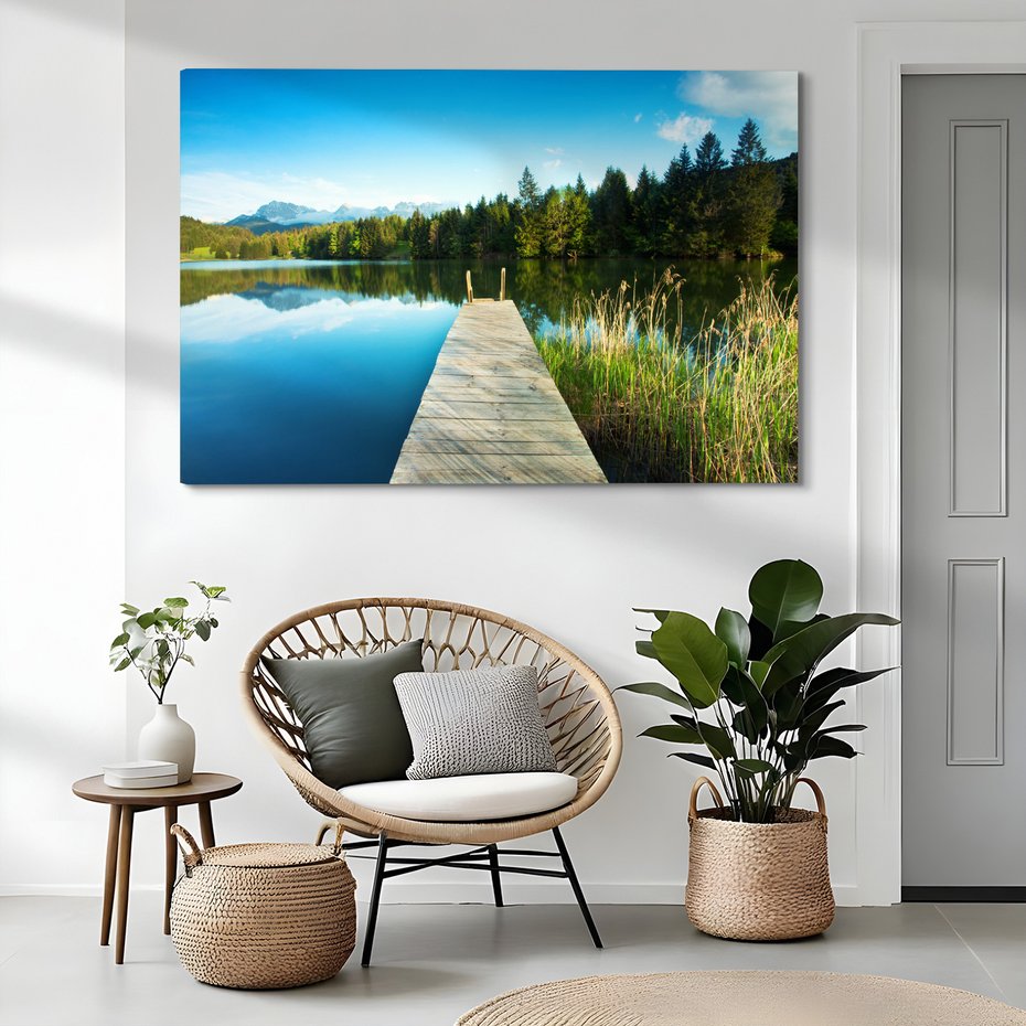 Obraz na płótnie - jezioro, góry, lasy