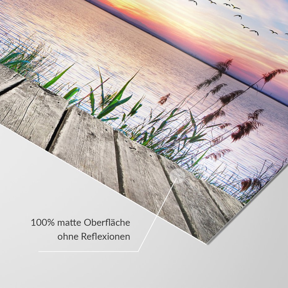 Fototapeta - zachód słońca, jezioro, ptaki