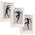 Zestaw obrazy w ramie, plakaty - sztuka, postać, taniec - rama biała