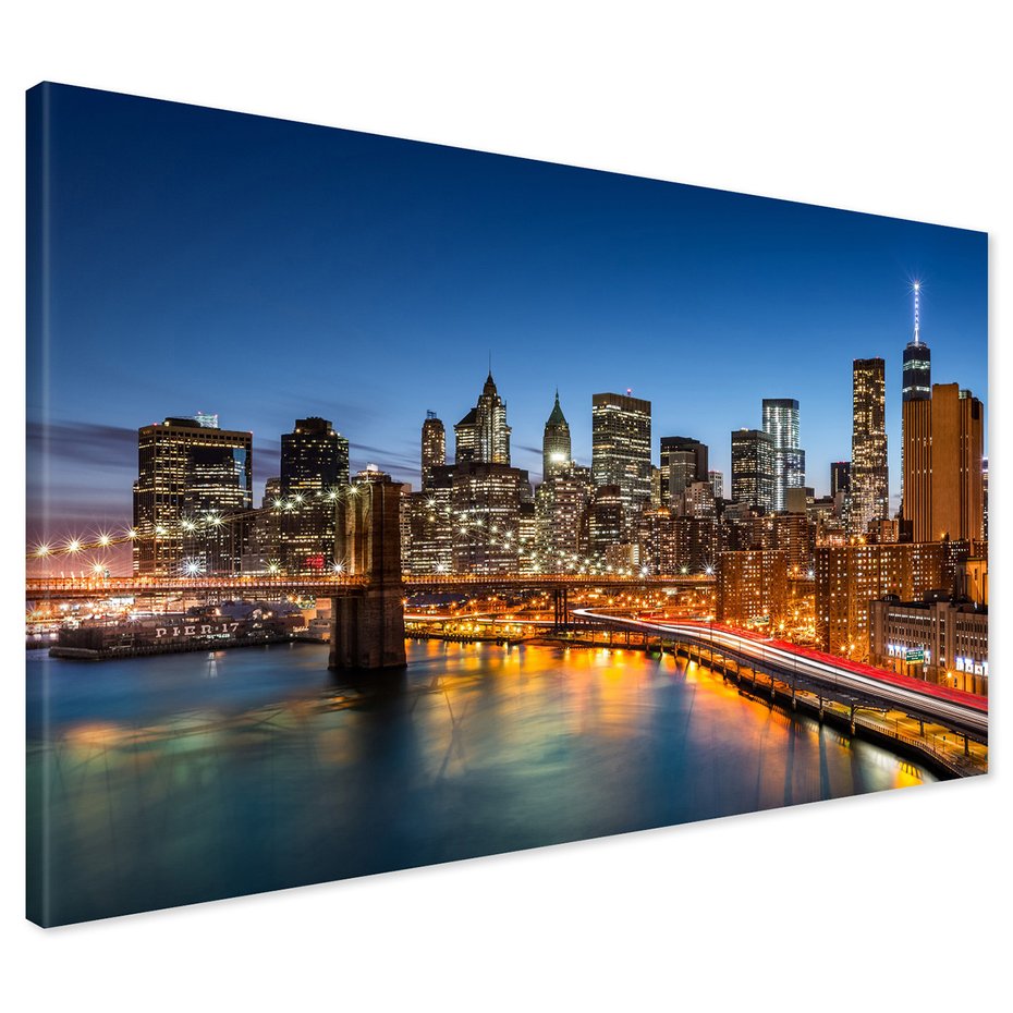 Obraz na płótnie - miasto, noc, budynki