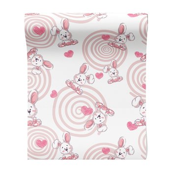 Tapeta - dziecięca, królik, serce, koło