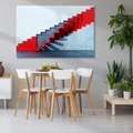 Obraz na płótnie - schody, czerwony, abstrakcja