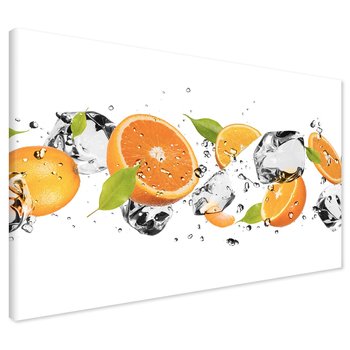 Obraz na płótnie - pomarańcze, lód, owoce