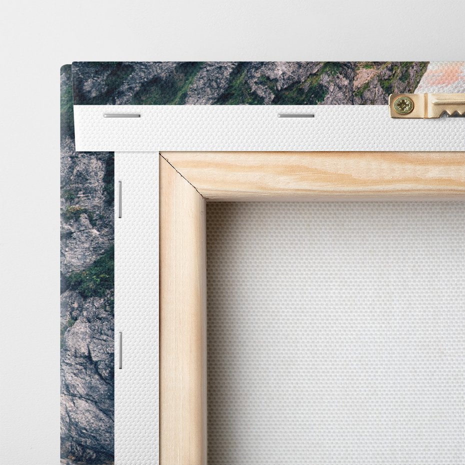 Obraz na płótnie - wodospad, schody, góry