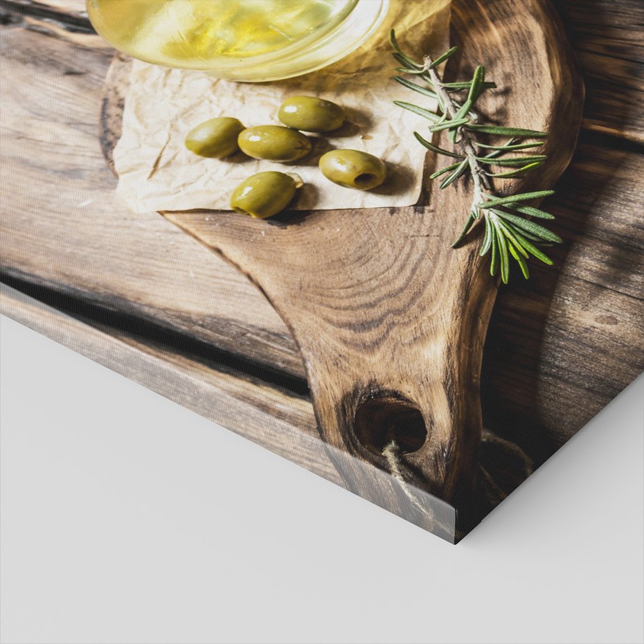 Obraz na płótnie - oliwa, oliwki, drewno