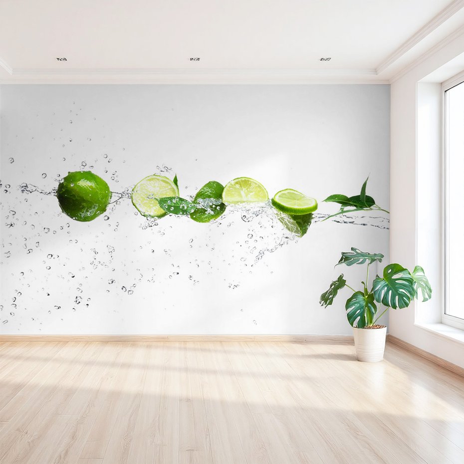 Fototapeta - limonki, woda, świeżość