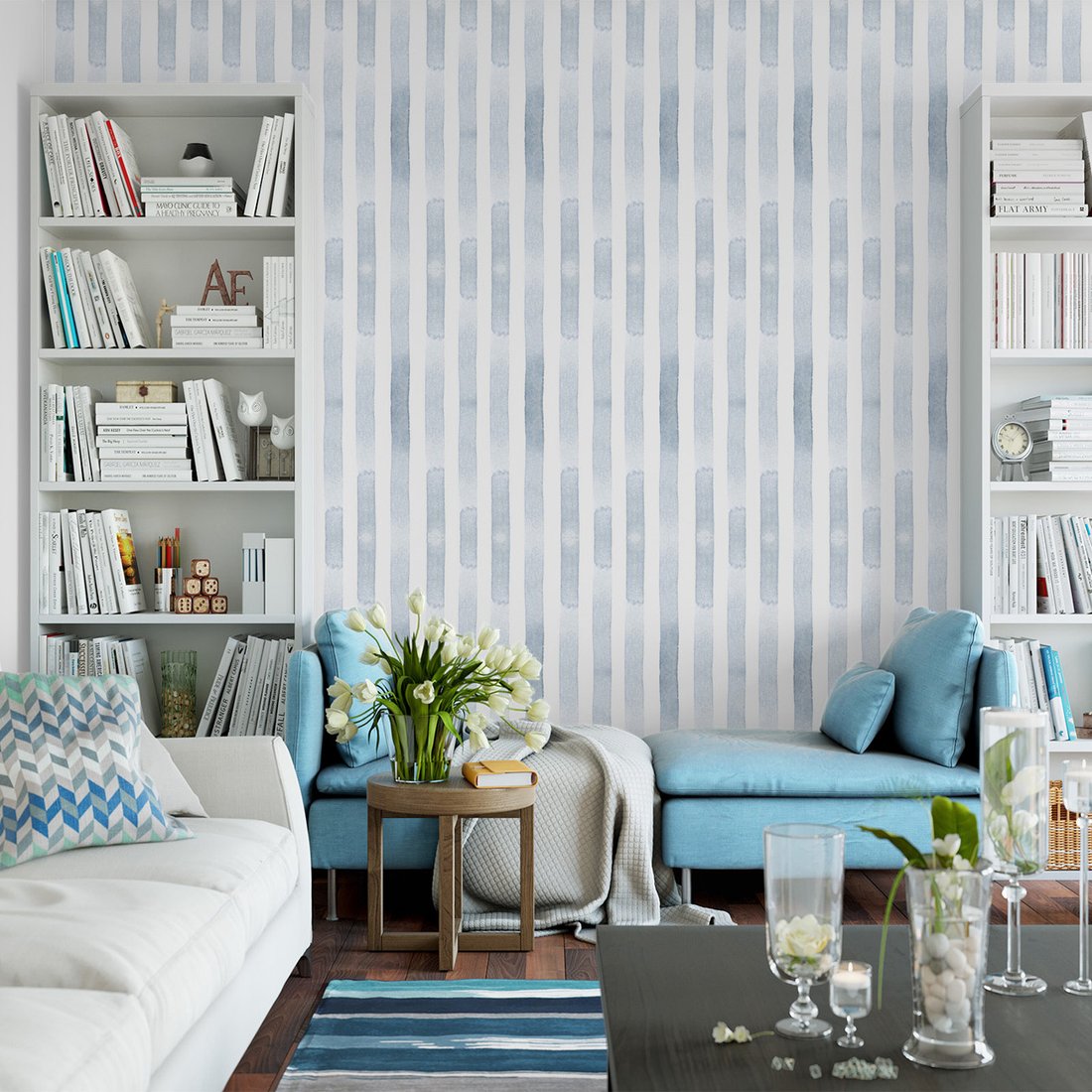 Tapeta - linie, paski, akwarela