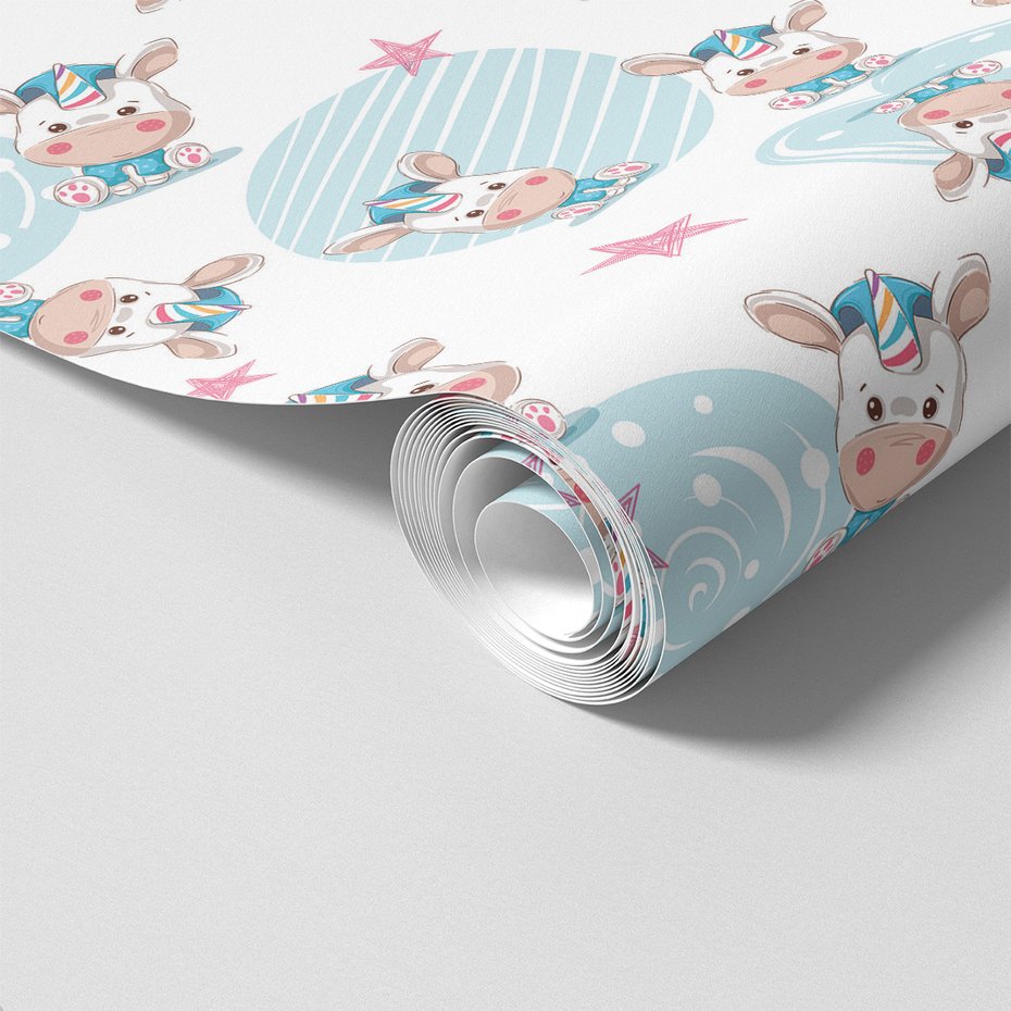 Tapeta - dziecięca, jednorożec, gwiazdy,