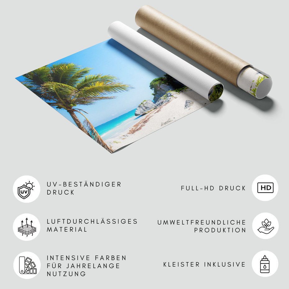 Fototapeta - plaża, morze, palmy