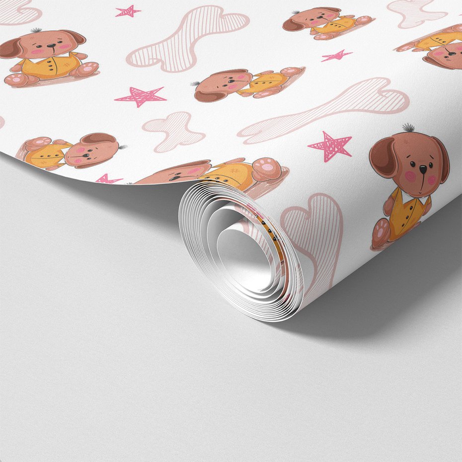 Tapeta - dziecięca, pies, kość, gwiazda