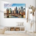 Obraz na płótnie - miasto, most, budynki