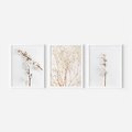 Zestaw obrazy w ramie, plakaty - bawełna, gałązki, delikatny - rama biała