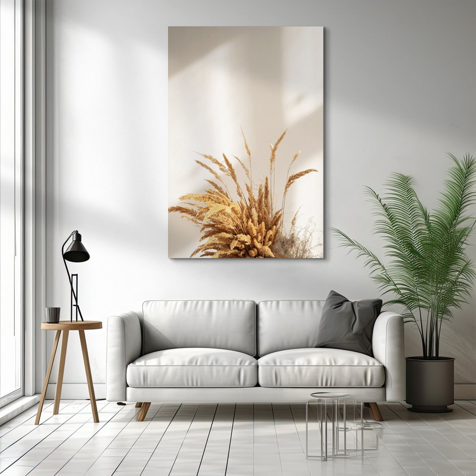Obraz na płótnie - trawa, suche, beżowe