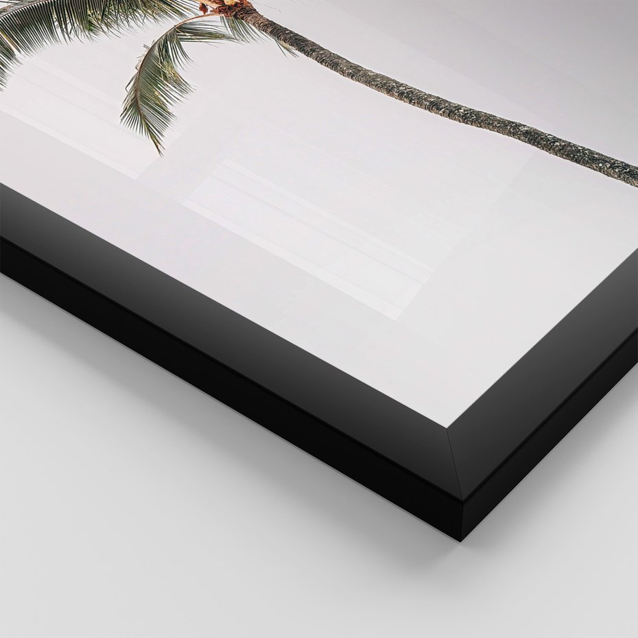 Zestaw obrazy w ramie, plakaty - palma, ananas, tropikalny - rama czarna