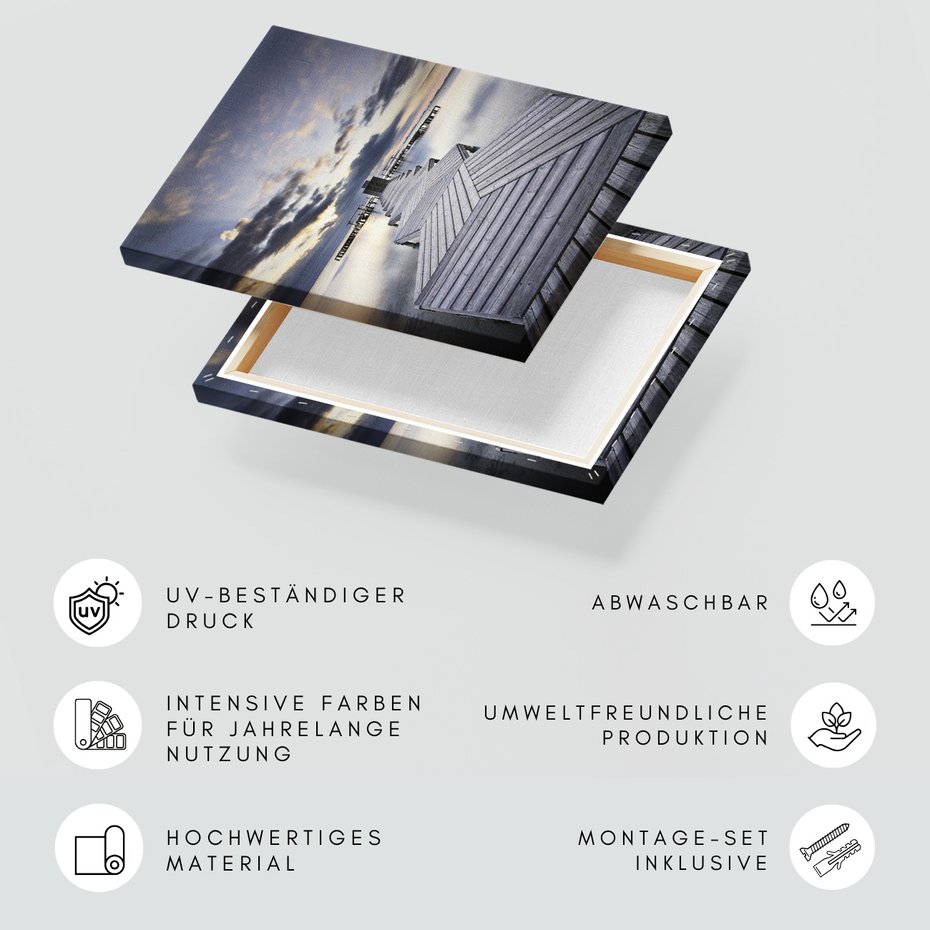 Obraz na płótnie - drewno, morze, pomost