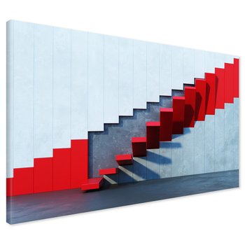 Obraz na płótnie - schody, czerwony, abstrakcja