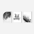 Zestaw obrazy w ramie, plakaty - liście,roślina,czarny - rama biała