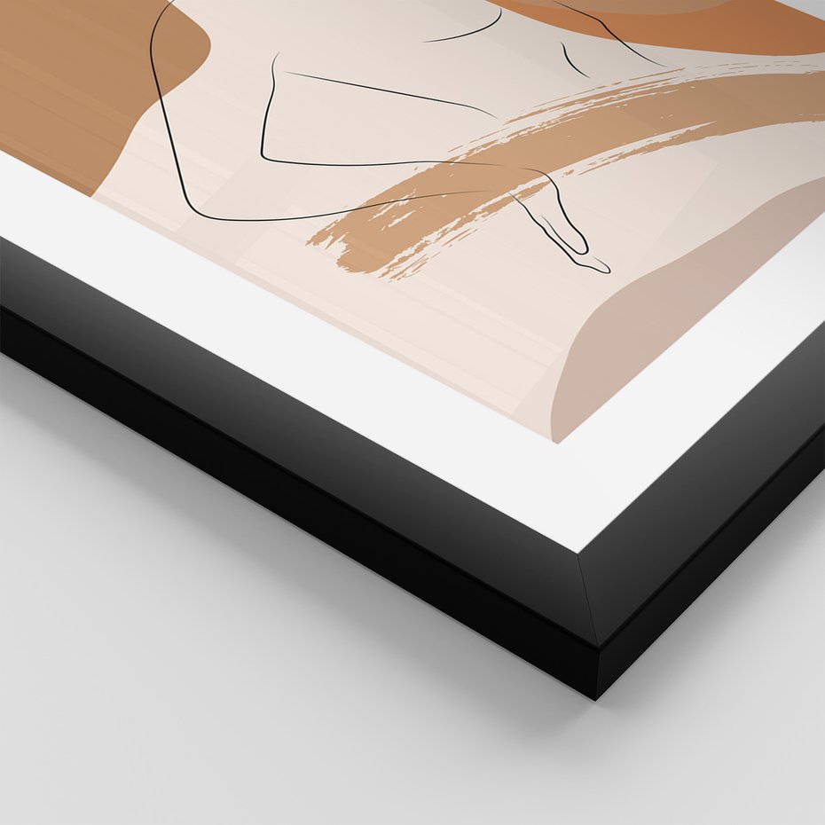 Zestaw obrazy w ramie, plakaty - kobieta, abstrakcja, ciało - rama czarna