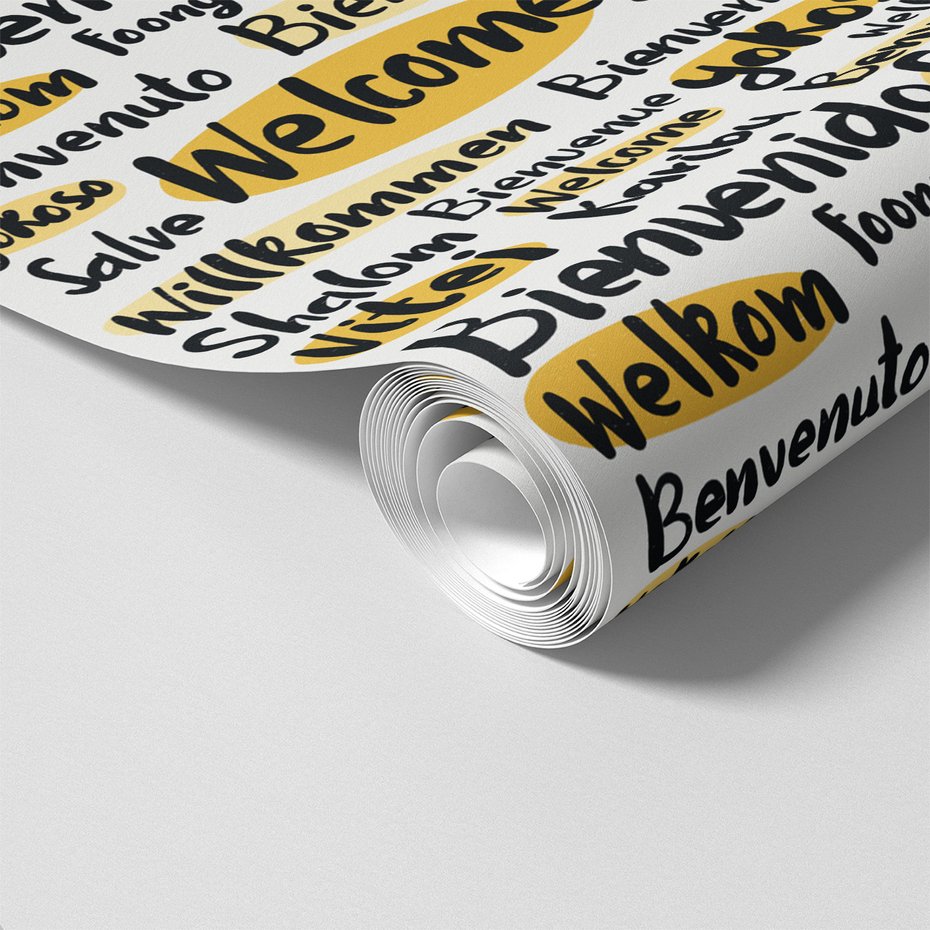 Tapeta - napisy, powitanie, języki