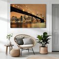 Obraz na płótnie - most, miasto, noc