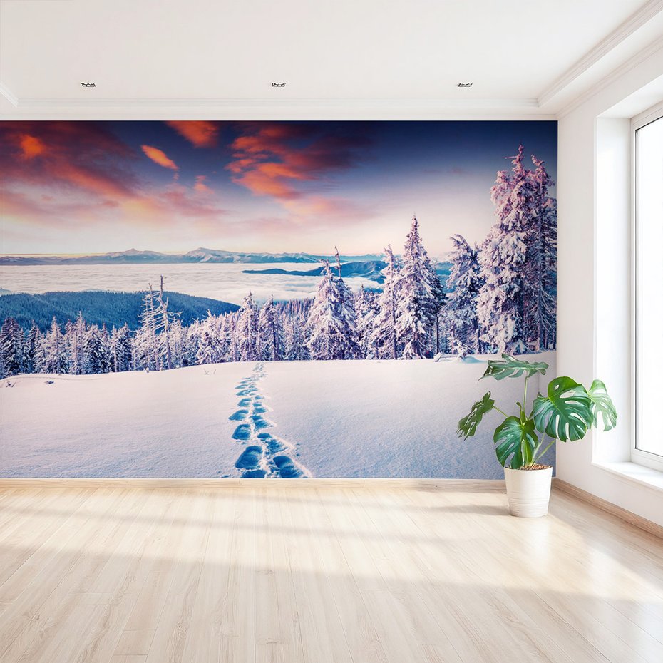 Fototapeta - zima, śnieg, las