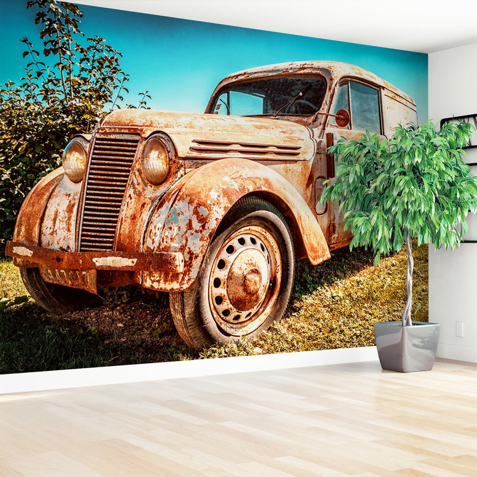 Fototapeta - samochód, zardzewiały, klasyczny
