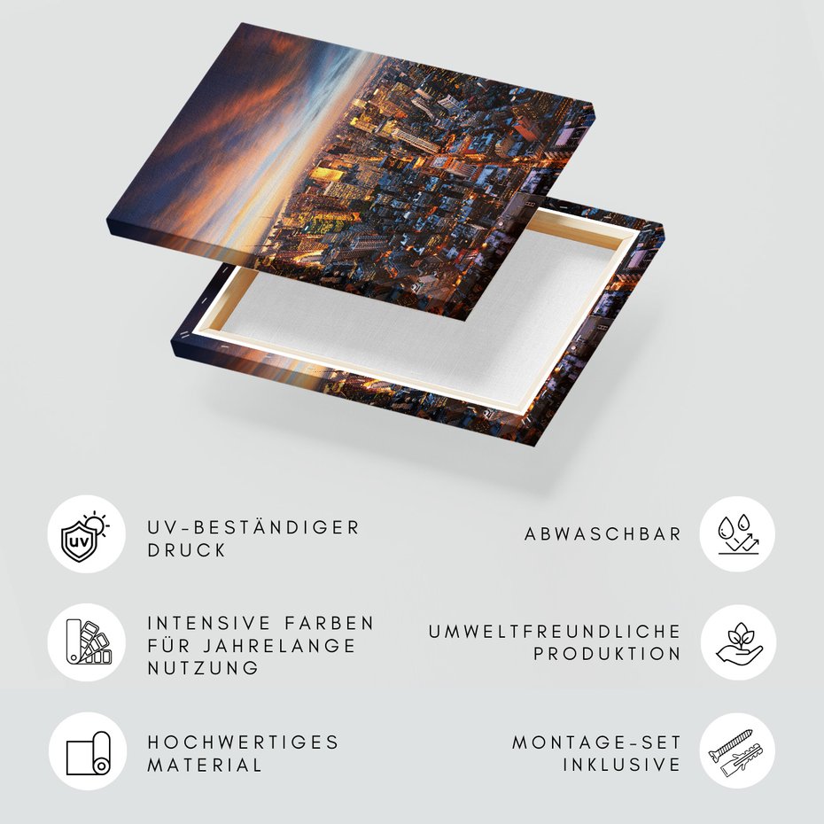 Obraz na płótnie - miasto, noc, budynki