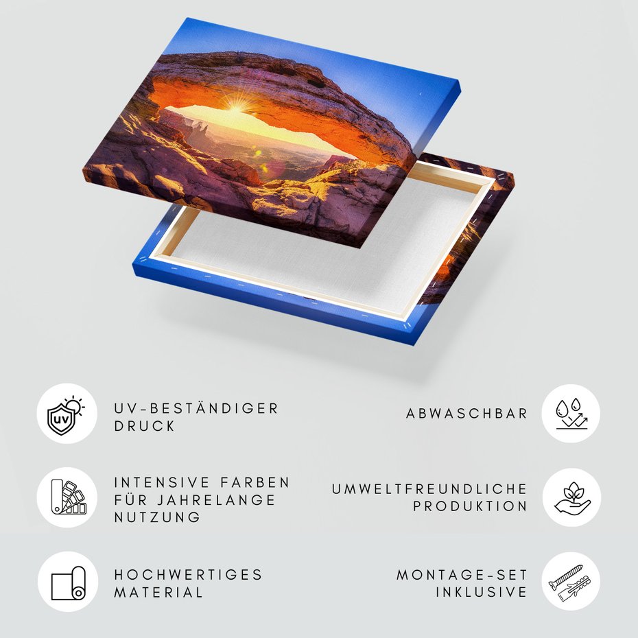 Obraz na płótnie - krajobraz, skały, słońce