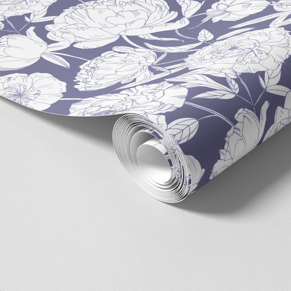 Tapeta - kwiaty, liście, wzór