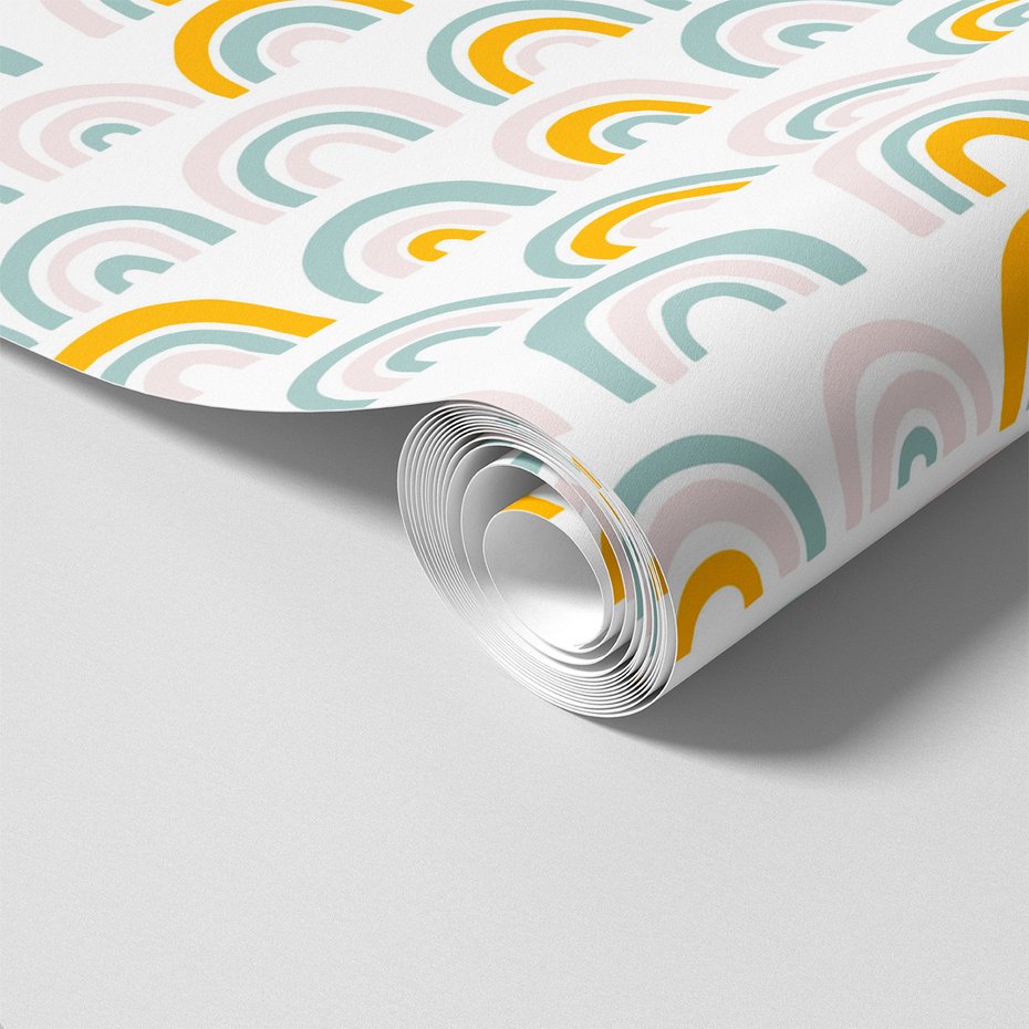 Tapeta - dziecięca, tęcza, wzór, powtarzalność