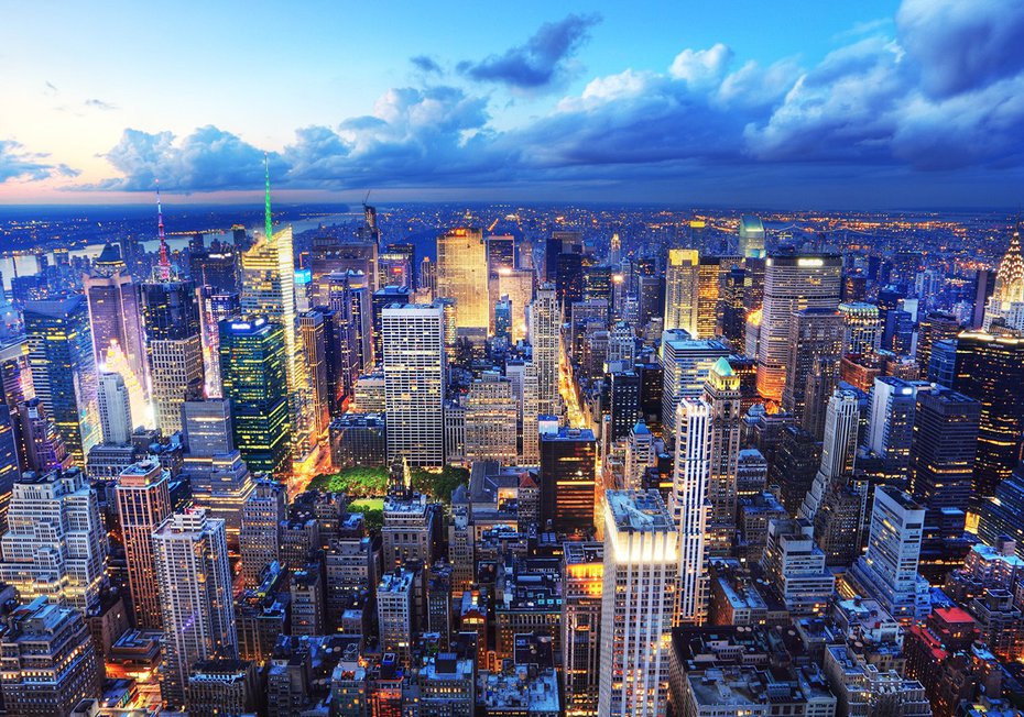 Fototapeta - miasto, noc, budynki