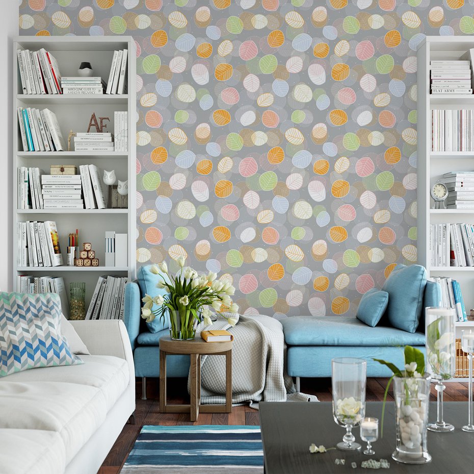 Tapeta - liście, tło, pastelowe