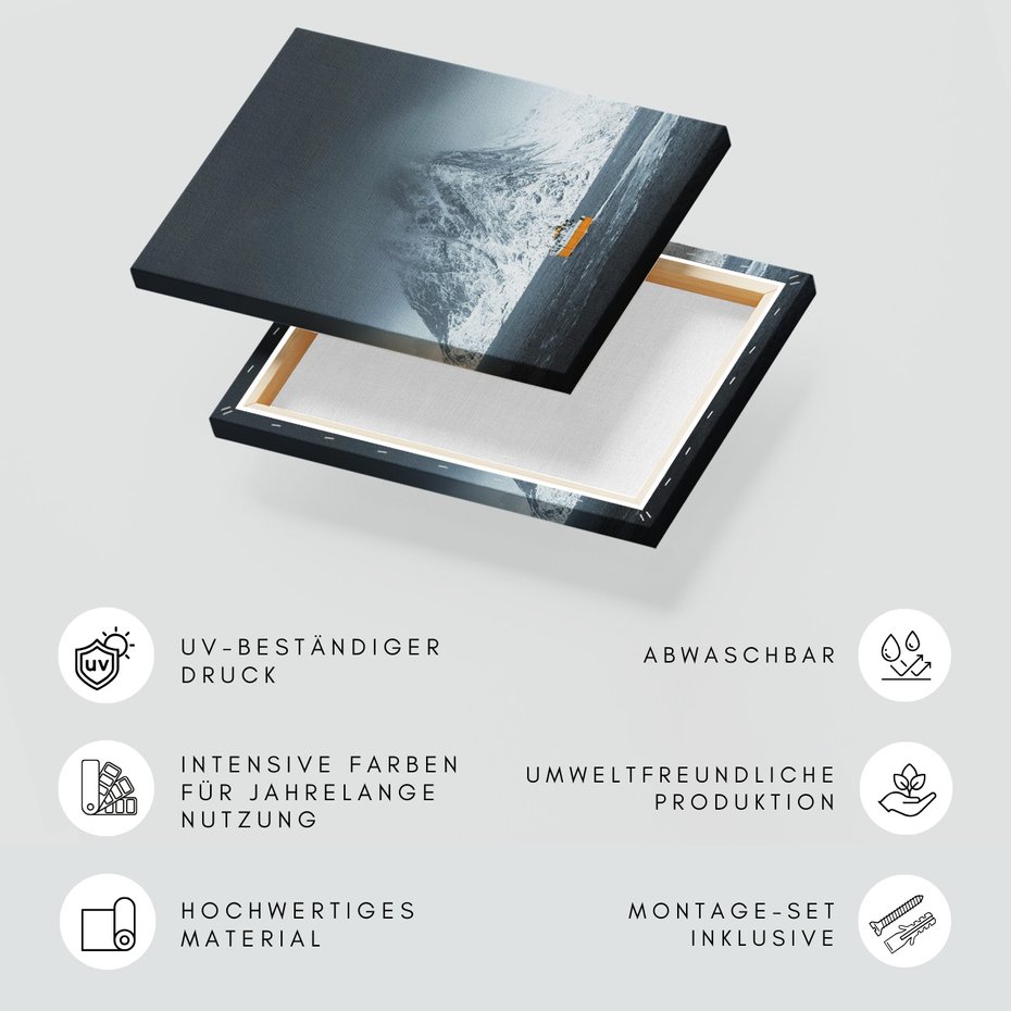 Obraz na płótnie - góra, morze, statek