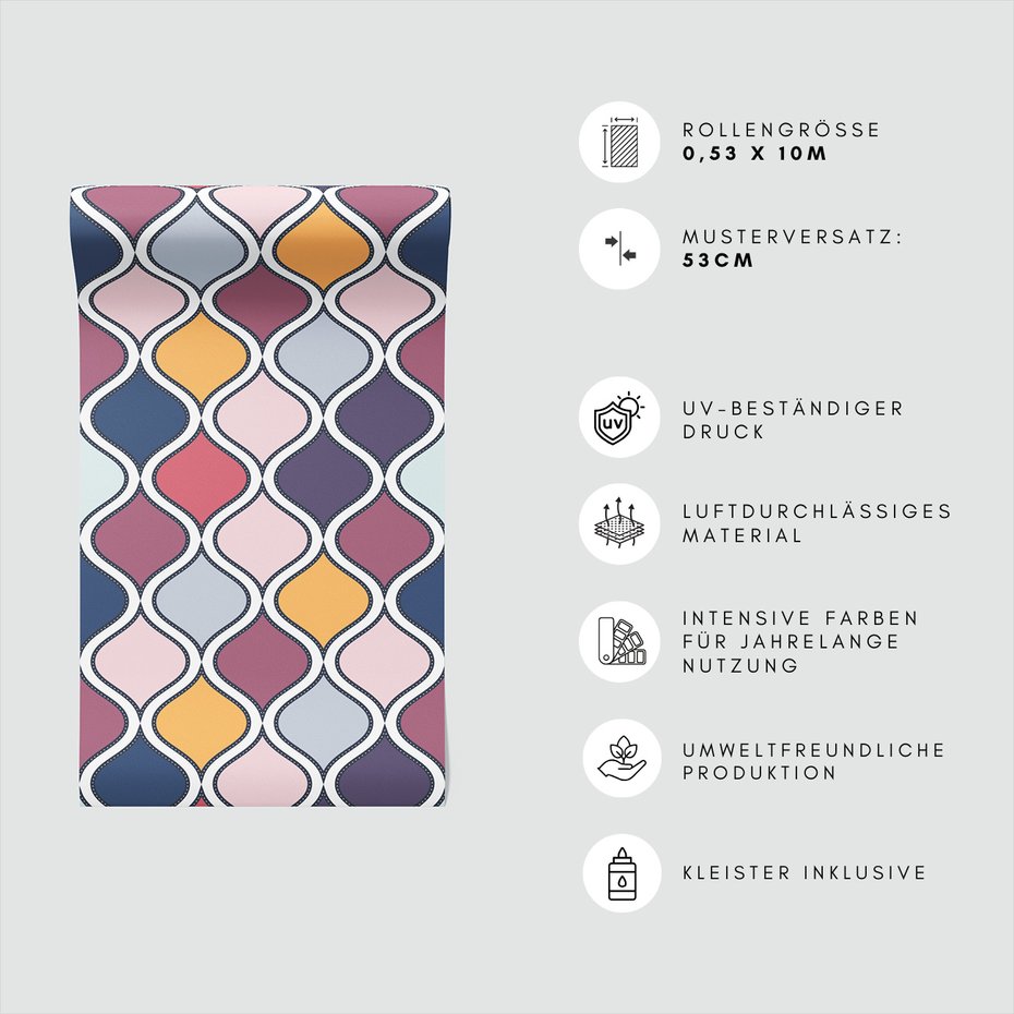 Tapeta - kształty, linie, kropki