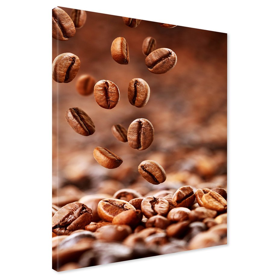 Obraz na płótnie - kawa, ziarna, napój