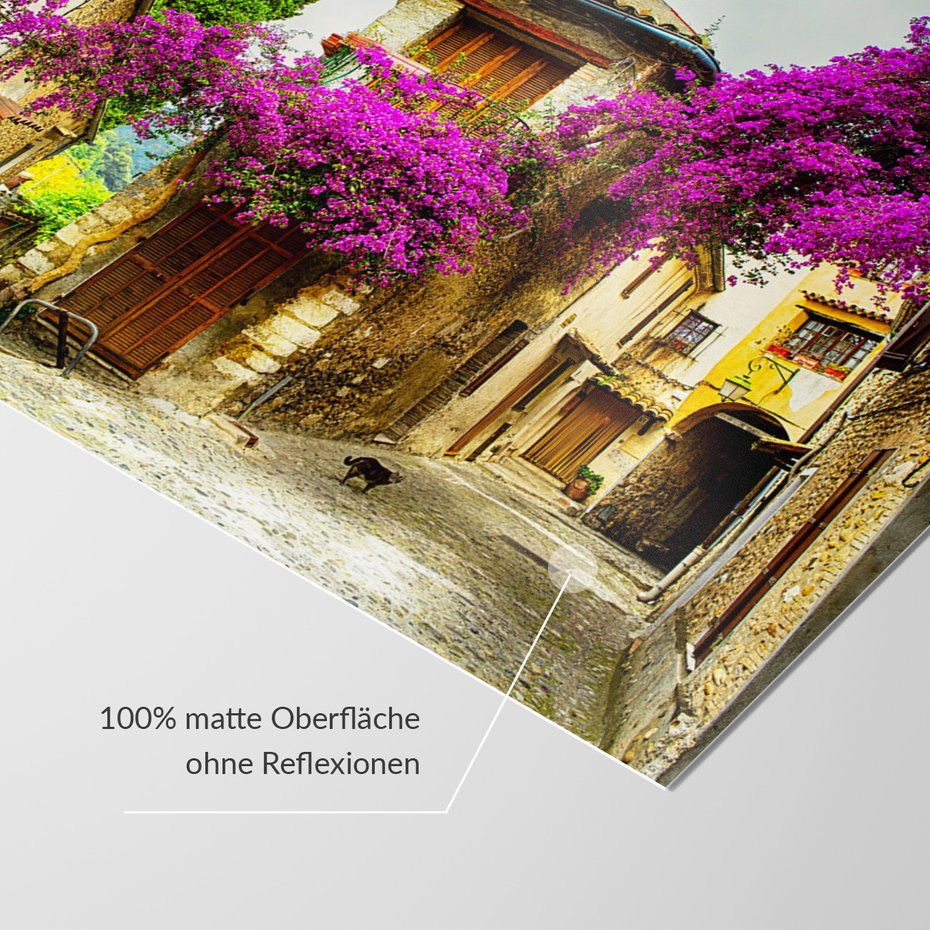 Fototapeta - uliczka, kwiaty, budynki