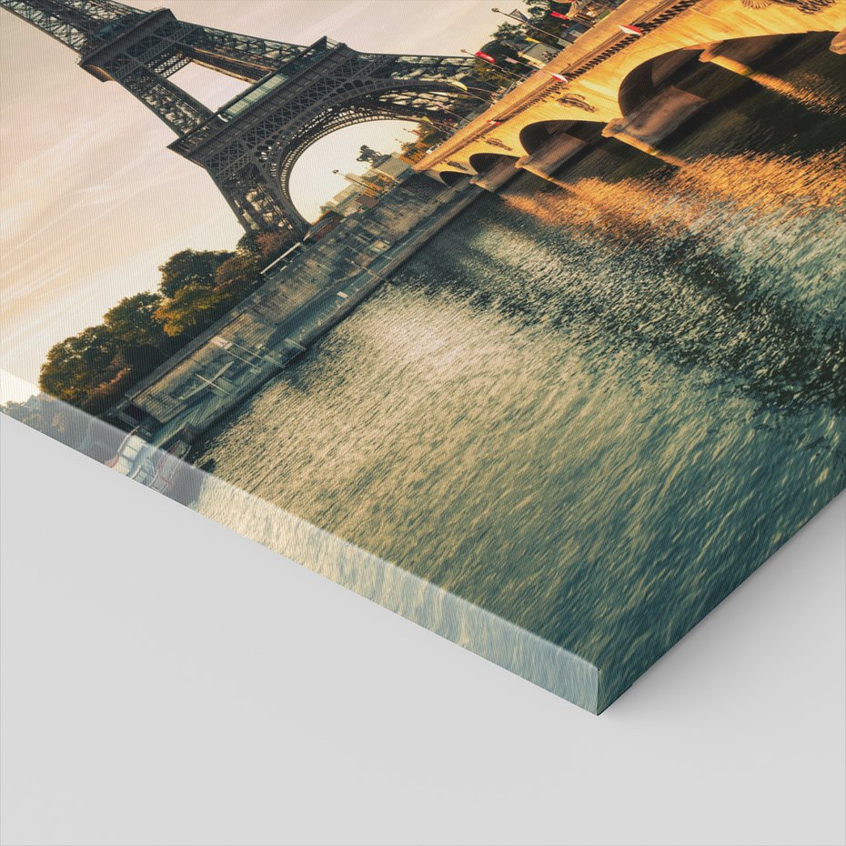 Obraz na płótnie - Paryż, wieża Eiffla, most