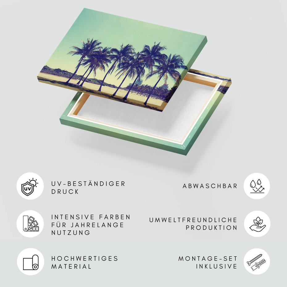 Obraz na płótnie - palmy, plaża, lato