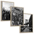 Zestaw obrazy w ramie, plakaty - miasto, budynki, most - rama drewno