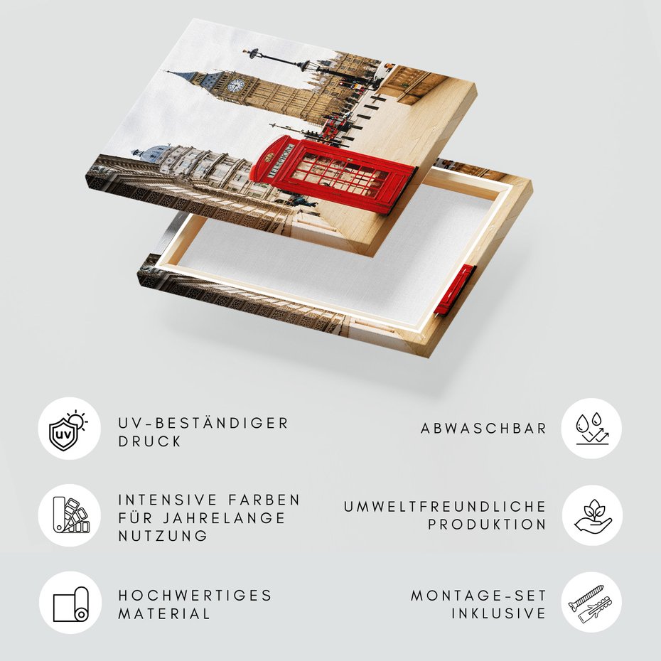 Obraz na płótnie - Londyn, budka telefoniczna, miasto