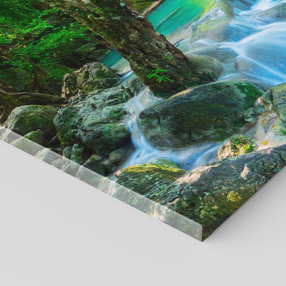 Obraz na płótnie - wodospad, las, woda