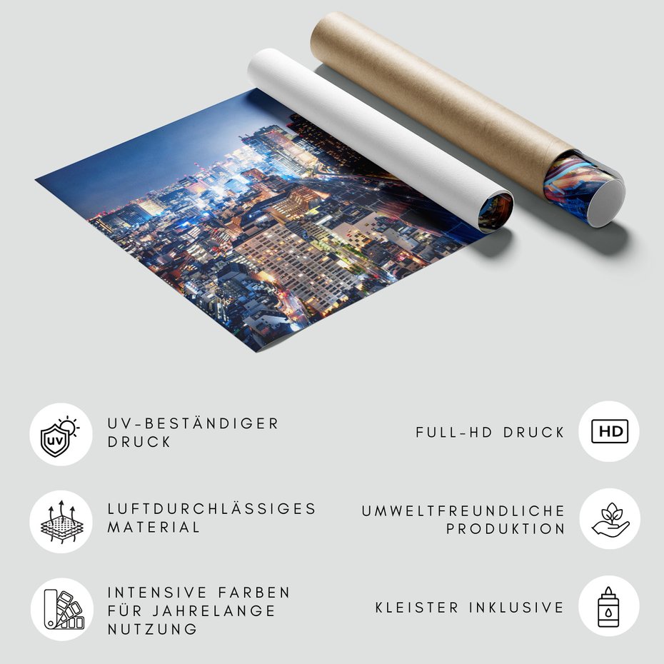 Fototapeta - miasto, noc, budynki