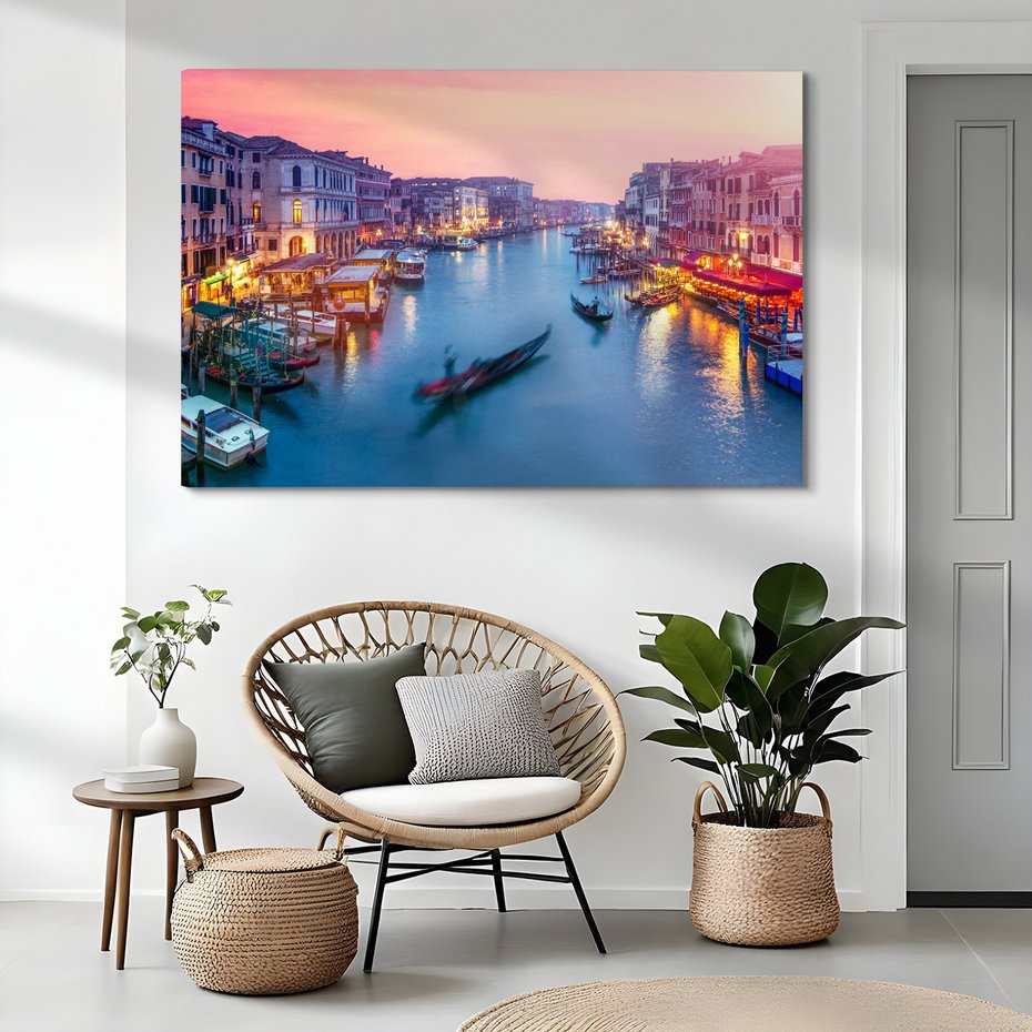 Obraz na płótnie - Wenecja, kanał, gondole