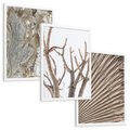 Zestaw obrazy w ramie, plakaty - abstrakcja, roślina, natura - rama biała