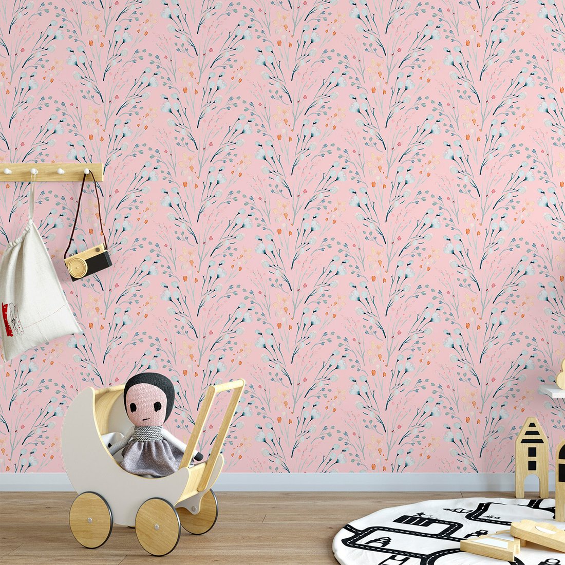 Tapeta - gałązki, pąki, tło