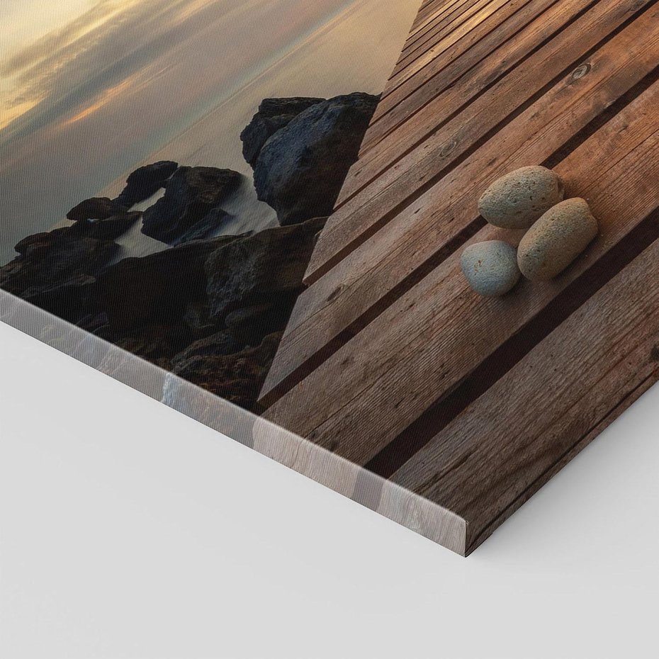 Obraz na płótnie - morze, molo, zachód słońca